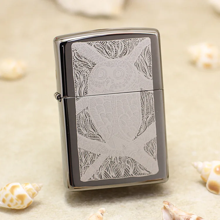 

Подлинная масляная Зажигалка Zippo, медная ветрозащитная Лазерная резная керосиновая Зажигалка в виде совы, подарок с кодом против подделки