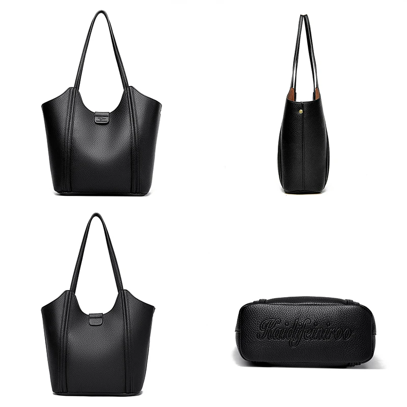 Borsa a tracolla da donna di grande capacità borsa da ascella Borse da shopper per pendolari in vera pelle da donna Borsa di lusso di alta qualità Borsa grande - immagine 3