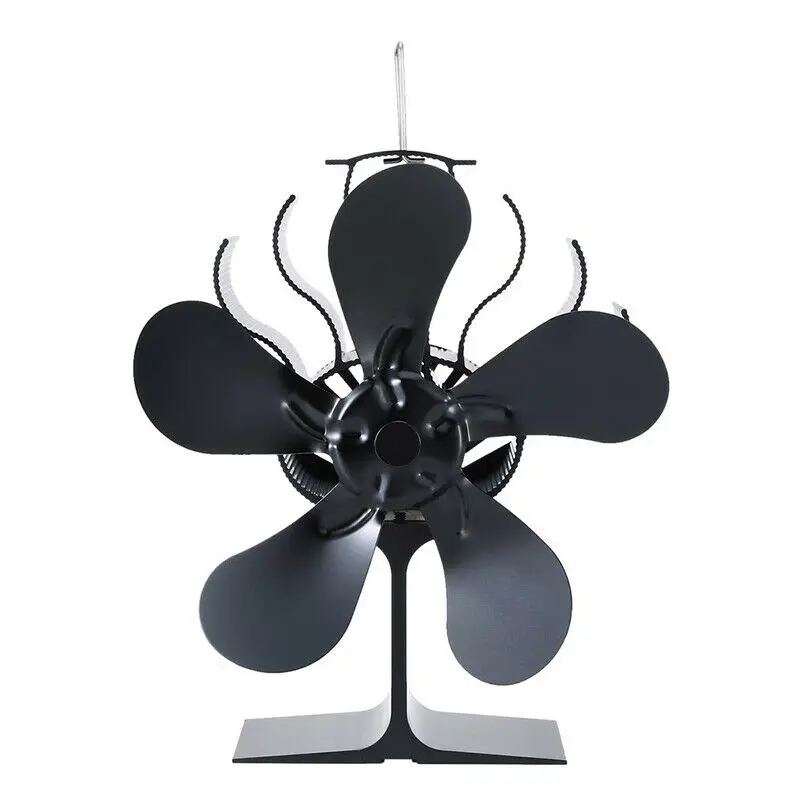 5 Blade Heat Powered Stove Fan Fireplace Fan Log Wood Burner Eco-fan Quiet Fireplace Heater Efficient Heat Distribution