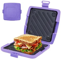 Easy - to - Use Food Grade Silicone Microwave Sandwich Maker with Adjustable Tape (PURPLE)