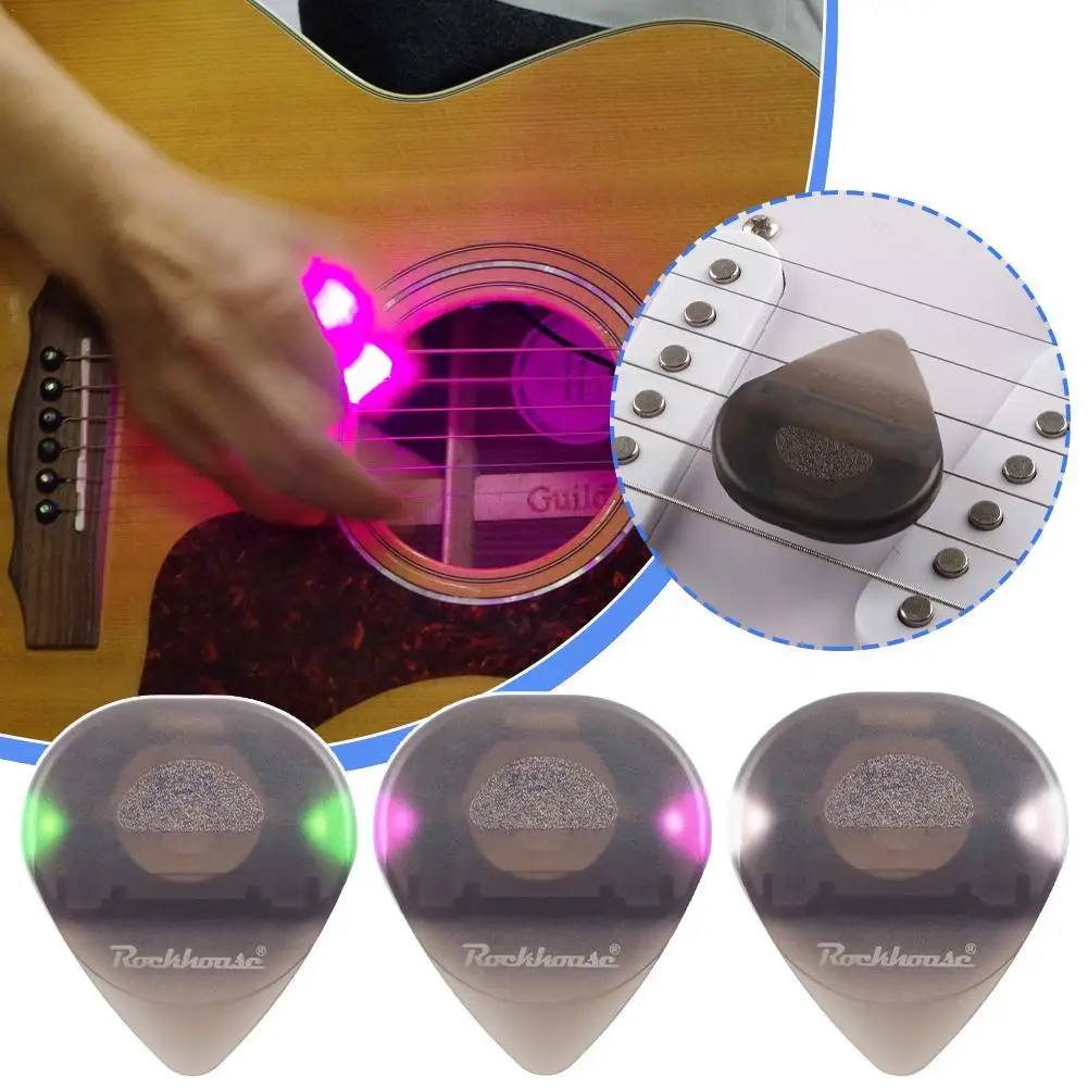 

LED Glowing Guitar Pick Guitar Touch Luminous Pick Non-Slip for Bass Electric Guitarists Musical Instrument Accessories Gifts