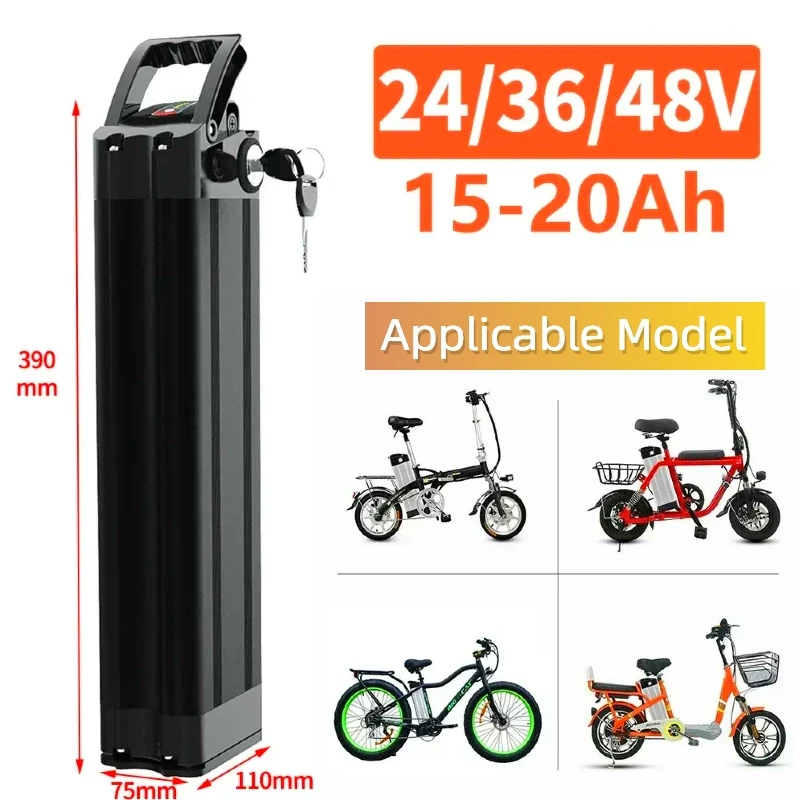 

48V 20AH Silverfish Lithium Electric Bike 800W 1000W 36V 24V Lithium Ion Electric Bike Bicycle 48V18650 Battery Pack+charger
