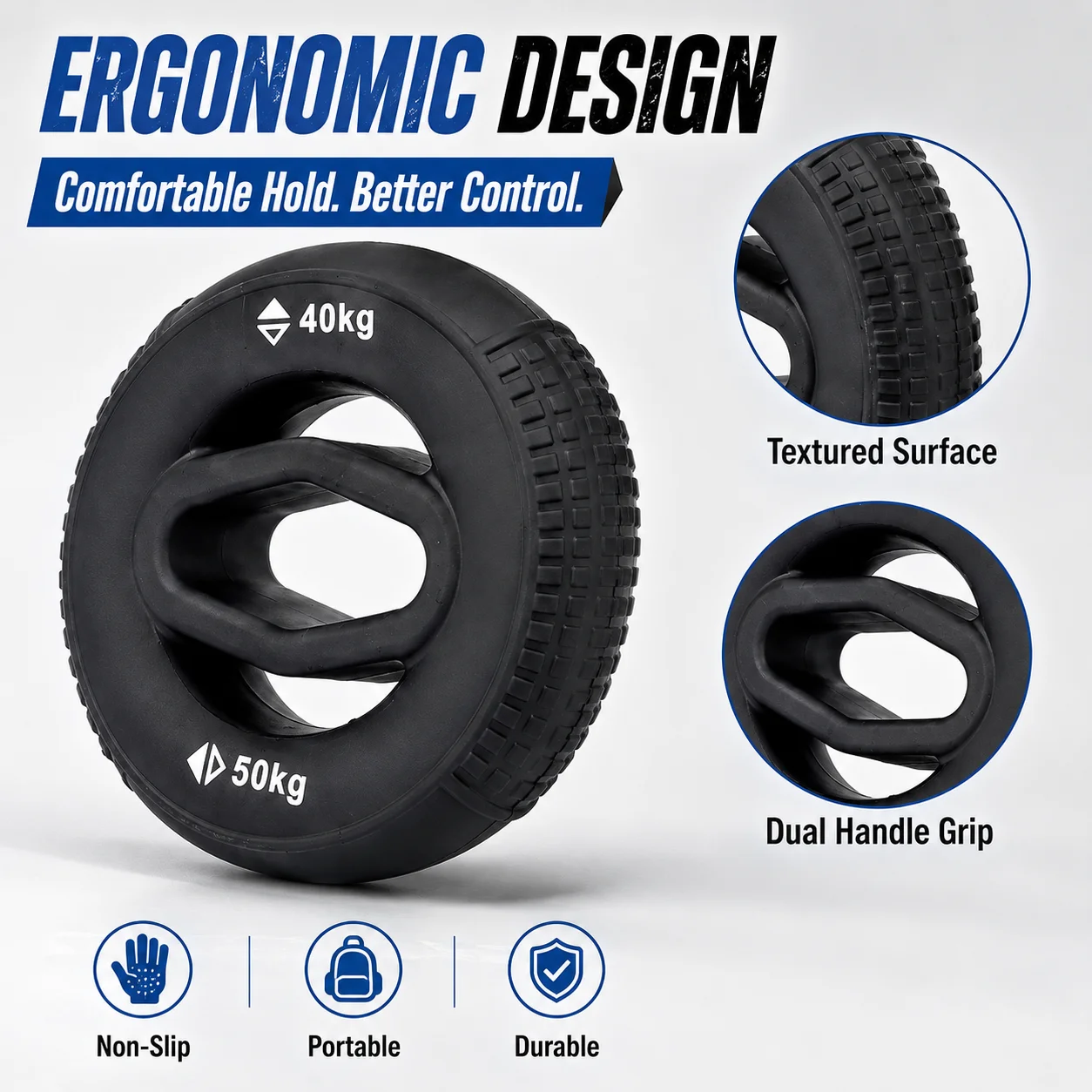 Enhanced Grip Strengthening Ring - Hand & Forearm Trainer with Anti-Slip Design for Home Fitness & Strength Training