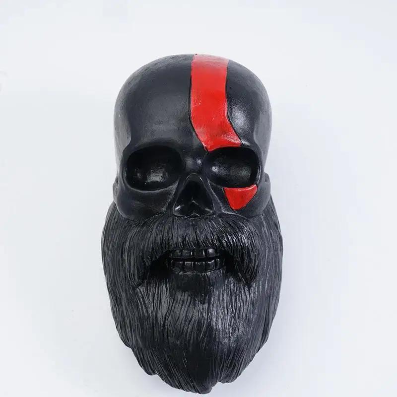 

Motorcycle Helmet Skull with Beard Helmet Rack Creative Resin Craft Motorcycle Skull Helmet Holder Wall Decoration