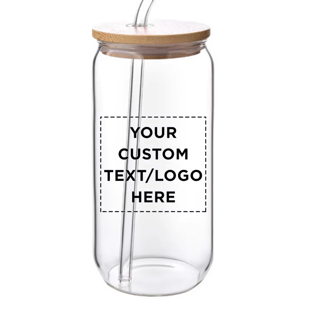 מתנות מותאמות אישית לנשים, כוסות זכוכית בנפח 16 אונקיות עם מכסי במבוק וקשים, כוס זכוכית מותאמת אישית, משקפי קפה קפואים ראשוניים
