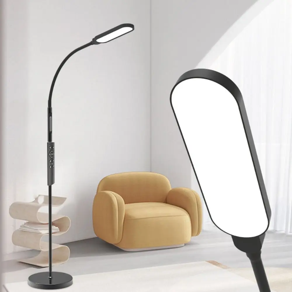 

Dimmable LED Floor Lamp Bright 15W 5 Color Temperature Standing Floor Lamp Black with 1H Timer Eye Caring Reading Light Reading