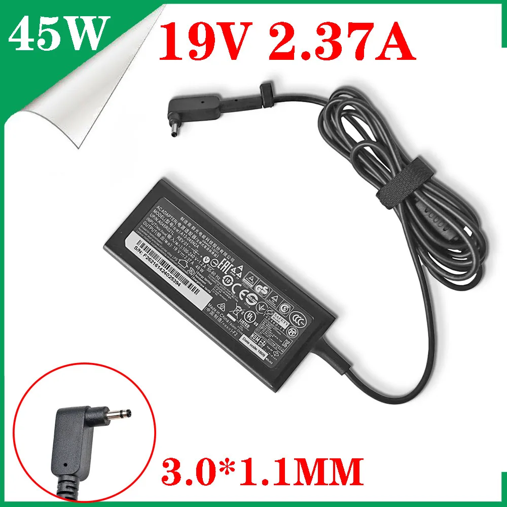 Caricabatterie Adattatore Per Laptop 19V 2.37A 45W 3.0*1.1Mm Per Acer Aspire S7 391 V3-371 Switch12 Pa-1450-26 A13-045N2A 547H Chromebook 11