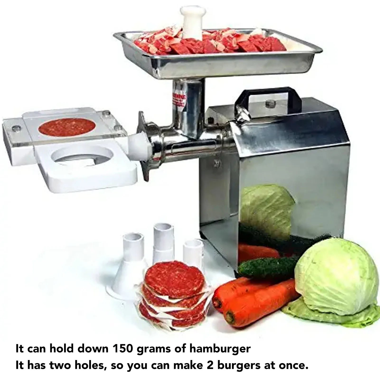 Hamburger Press Patty Maker 2 Holes Hamburger Pressing Mould Non Stick Practical Kitchen Gadgets for Sausage Filler Meat Grinder