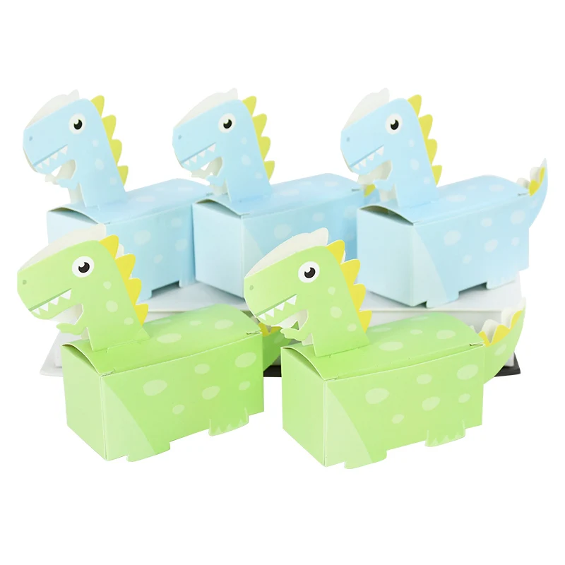 Details about   10pcs Dinosaur Shape Party Supplies Green Blue Birthday Kids Candy Cookie Box 