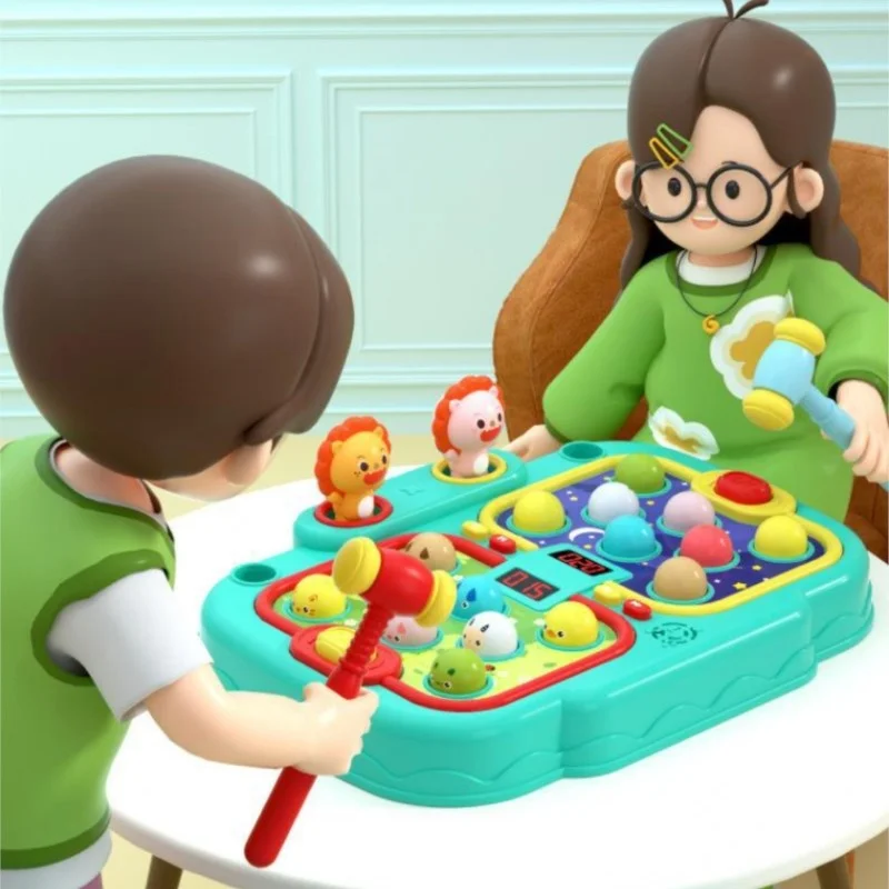 Doki Toy Electric Ground Hog Tabletop Game Two Person Battle Game Console Children's Level Crossing Ground Hog Toy Hot Sale 2024 4