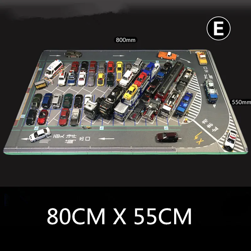 80CM 1:64 Scale Model Car Scene Mat Large Parking Lot Mat for Diecast Vehicle Scene Display Toy Mouse Pad Scene Show Toy 3