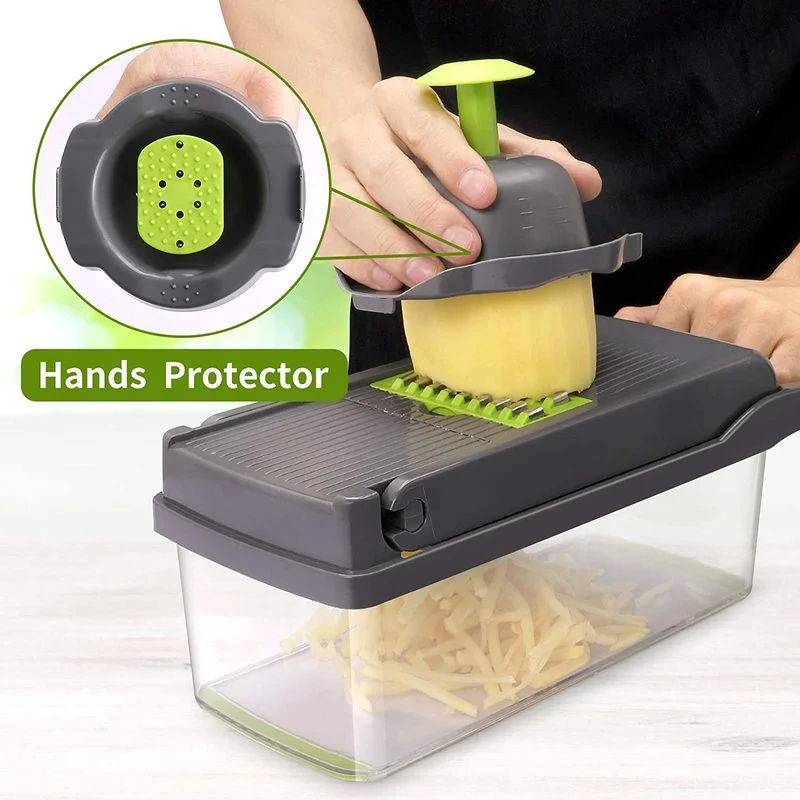 14/16/22pcs Set, Vegetable Chopper, Multifunctional Fruit Slicer, Manual  Food Chopper, Vegetable Slicer, Slicer With Container And Hand Guard, Onion  Chopper