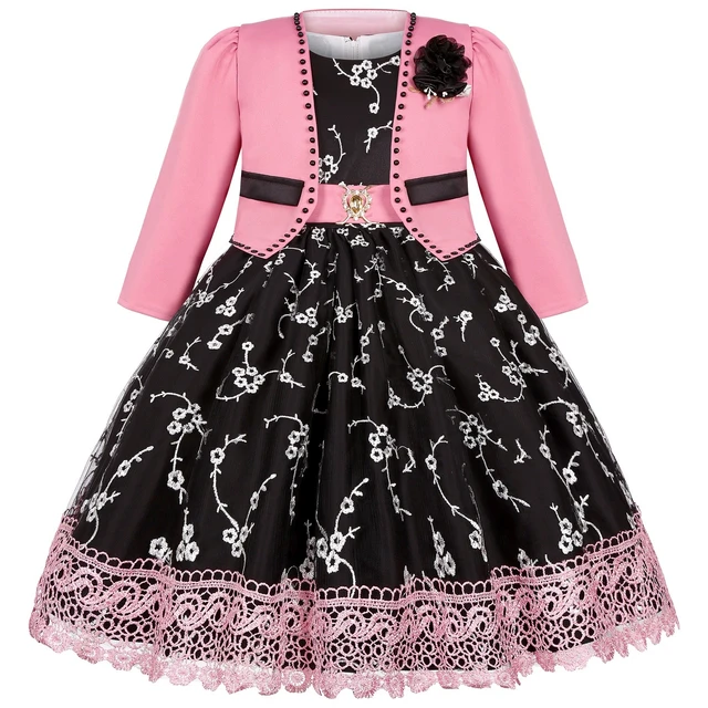 Robe d'été pour filles de 5 à 14 ans, tenue de princesse sans manches + veste à manches longues, 2 pièces, robe de spectacle de Piano, vêtements pour enfants et adolescents 1