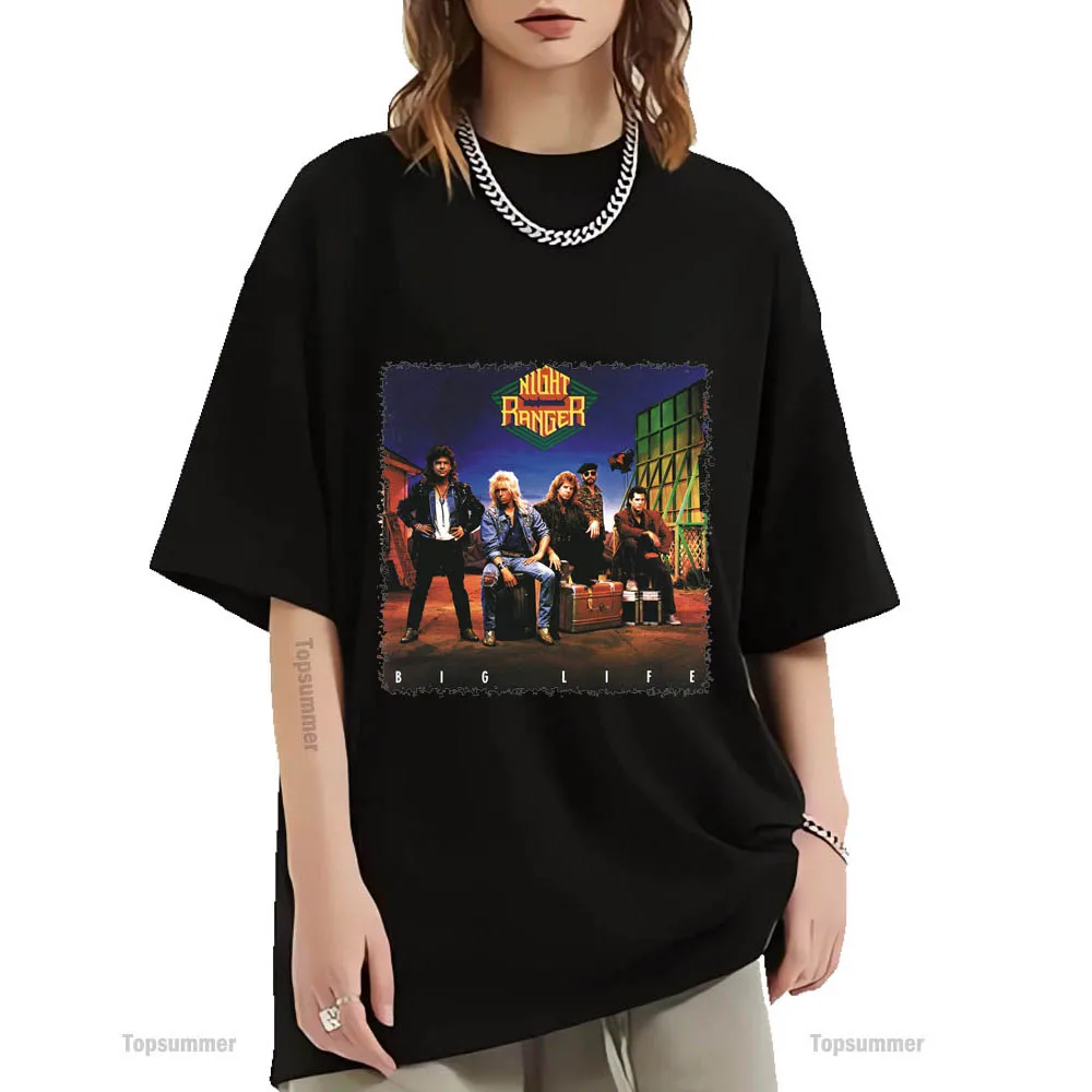 

Футболка с большим альбомом жизни, футболка ночного рейнджера, женская готическая уличная одежда, черная футболка, мужская одежда большого размера