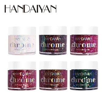 Heallor HANDAIYAN 6 Colors Upgraded Glitter Paste Chameleon Flash Cream Eye Hair Body Face Glitter Gel Art Festival Party Glitte - Thumbnail 2