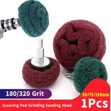 

1pc Scouring Pad Grinding Sanding Head Nylon Fiber Polishing Abrasive Buffing Wheel For Drill 1/4" Shank 6mm 2/3/4inch 180# 320#