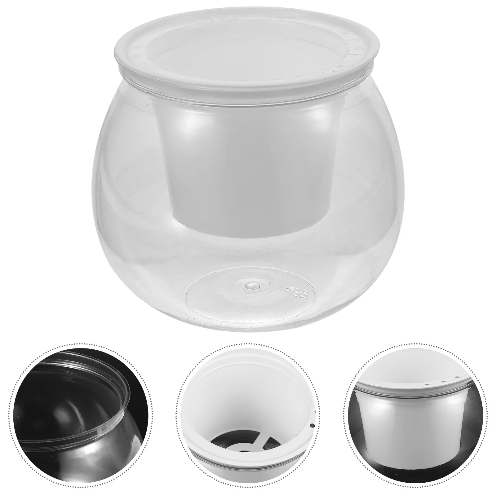 

2pcs Self Watering Planters Flower Pots with Cotton Wick Cord Automatic Watering Device for Plants Succulents Gardening ( White