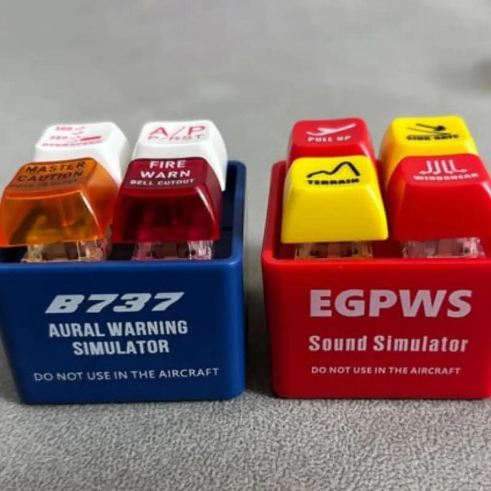 Safety Keychain Cockpit Warning Keychain Reusable Loud Alarm Keychain Glowing Simulator With Flashlight For Travel Airplane