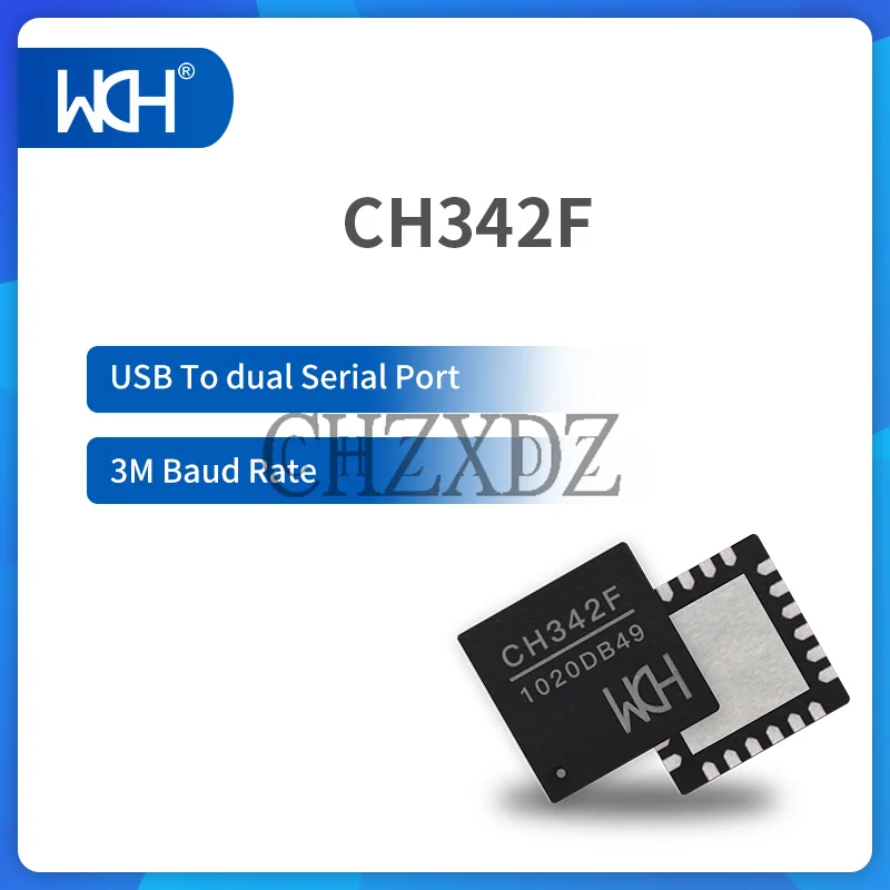 

10Pcs/Lot CH342 USB To 2 UART Chip, Integrated Clock, 3Mbps Baud Rate, QFN24 And ESSOP10