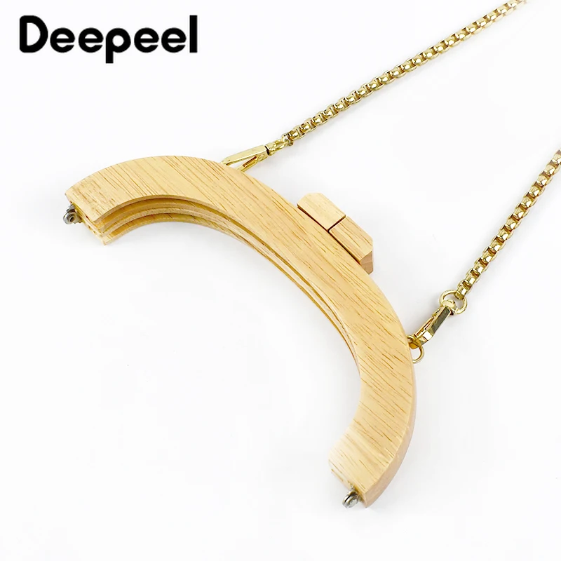 1/2Pcs Deepeel 20/25cm Wooden Bag Handle Purse Frame Closure Kiss Clasp Handbag Wallet DIY Handmade Sewing Brackets  Accessories