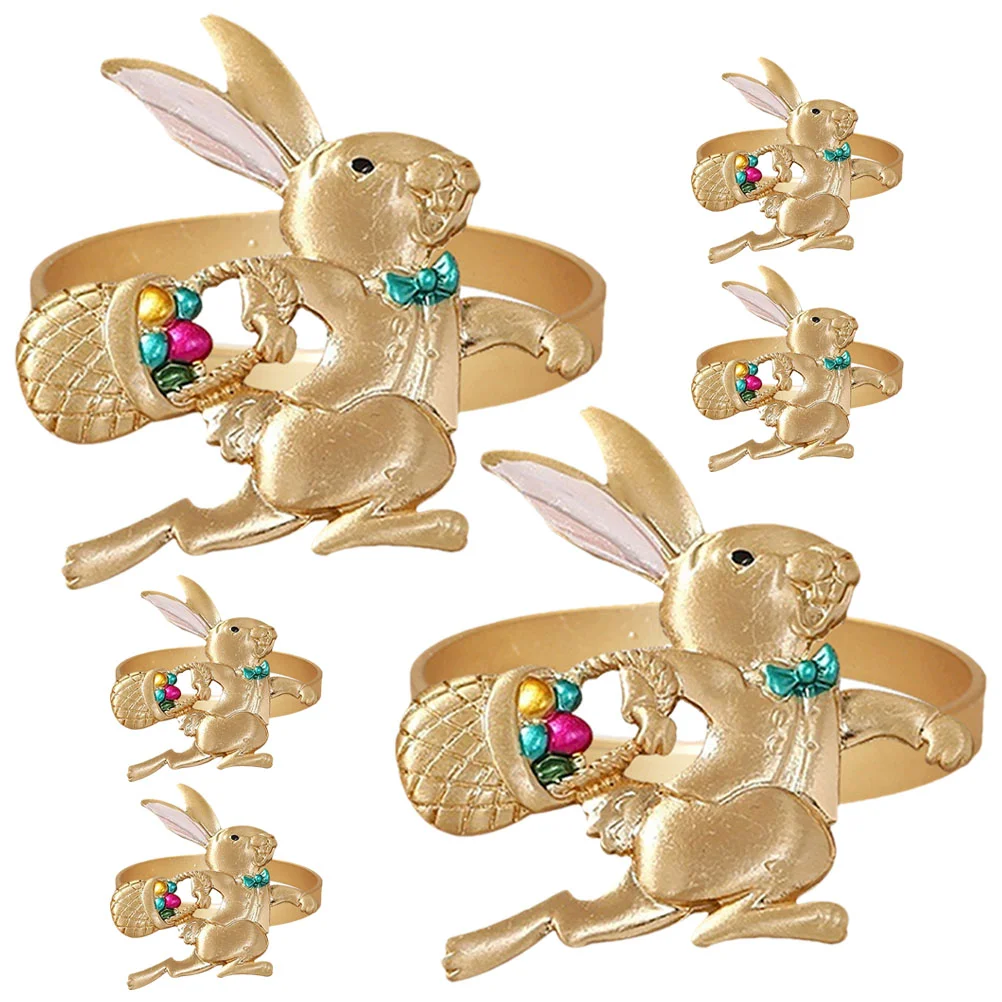 

Easter Rabbit Restaurant Napkin Ring Metal Easter Bunny Napkin Ring Cute Animal Rabbit Shape Napkin Ring Easter Party Banquet