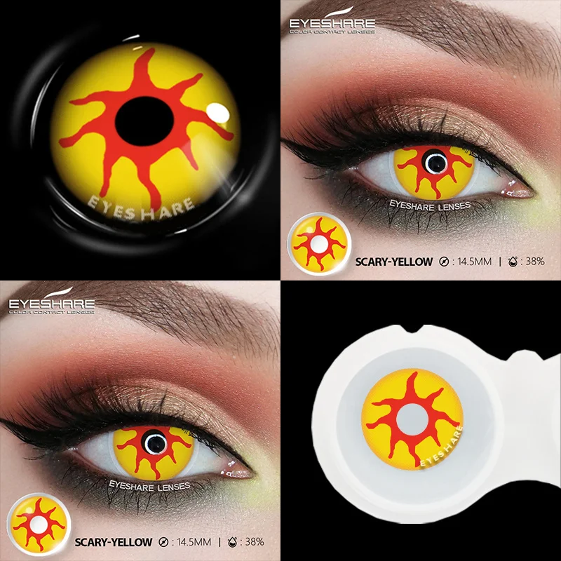 EYESHARE 1 Paar farbige Cosplay-Kontaktlinsen für Augen, jährlich, farbige blaue Augenlinsen, lila Linsen, Halloween-Kontaktlinsen – Detail 13