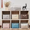 Foldable Linen Fabric Storage Baskets Kids Toys Organizer Clothes and Sundries Storage Box Laundry Basket 6