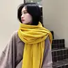 New Thick Warm Scarf for Women Pure Color Ladies Imitation Cashmere  Black Scarf Female Winter To Keeping Warm New Scarf 4