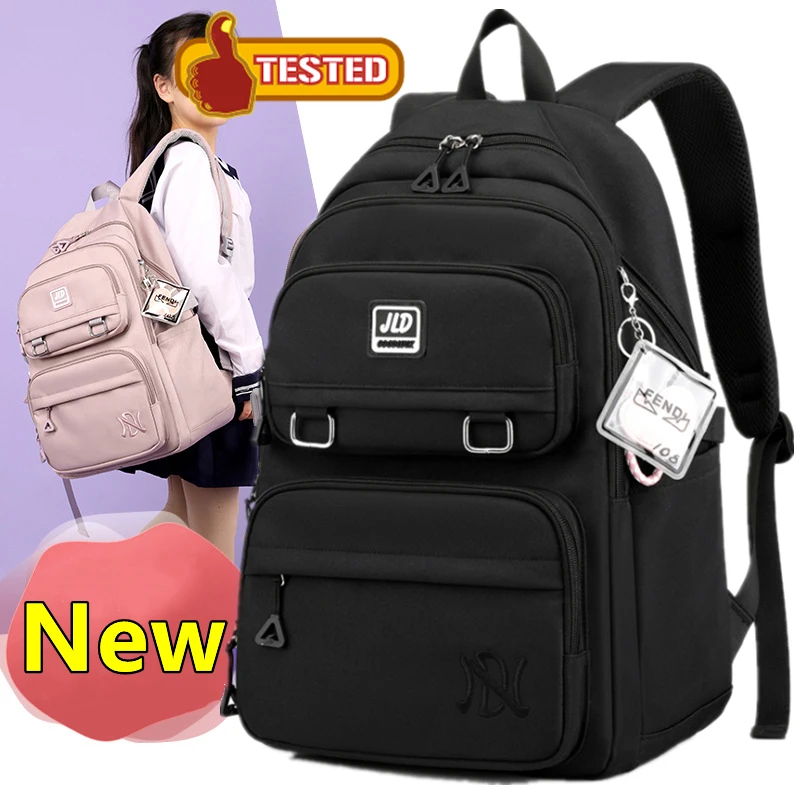 

New Girls' Schoolbag Travel Backpack Waterproof Large-capacity Shoulder Bag Nylon Junior High School Students Schoolbag Boy Gift