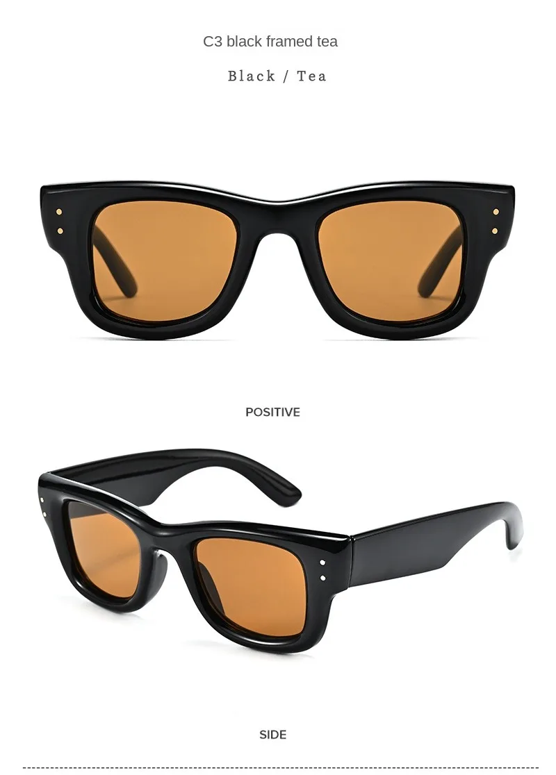 Retro Herren-Sonnenbrille im quadratischen Design für Damen, Vintage Luxus-Designer-Sonnenbrille mit Nieten, modische Pfeil-Sonnenbrille, UV400-Schutz. – Detail 9