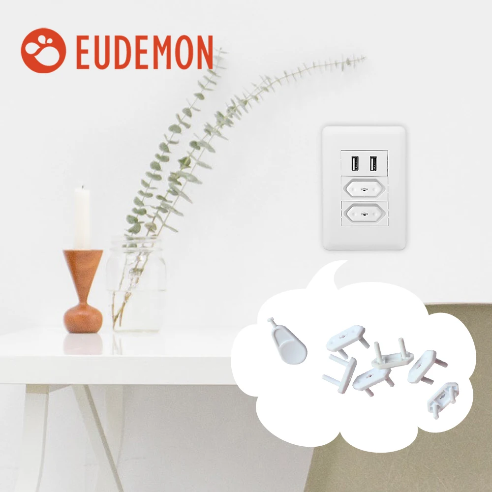 EUDEMON 20pcs Chile/Brazil EU Universal Power Socket Outlet Plug Protective Covers Anti Electric Baby Safety Protector