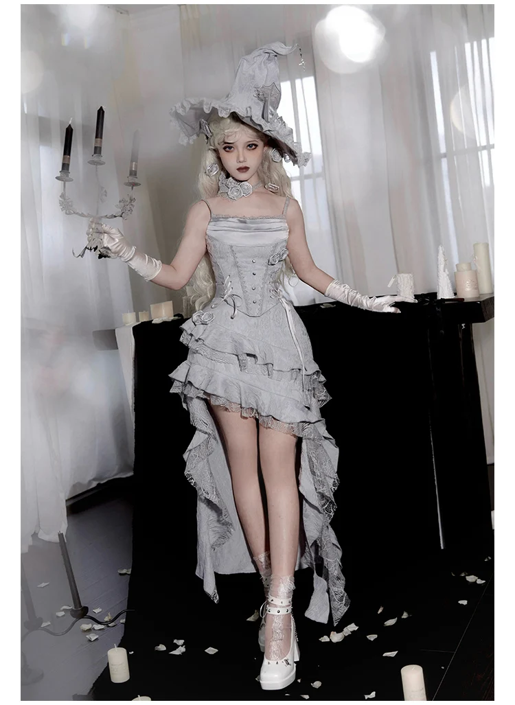 Women's Gothic Camisole Fishtail Skirt Set