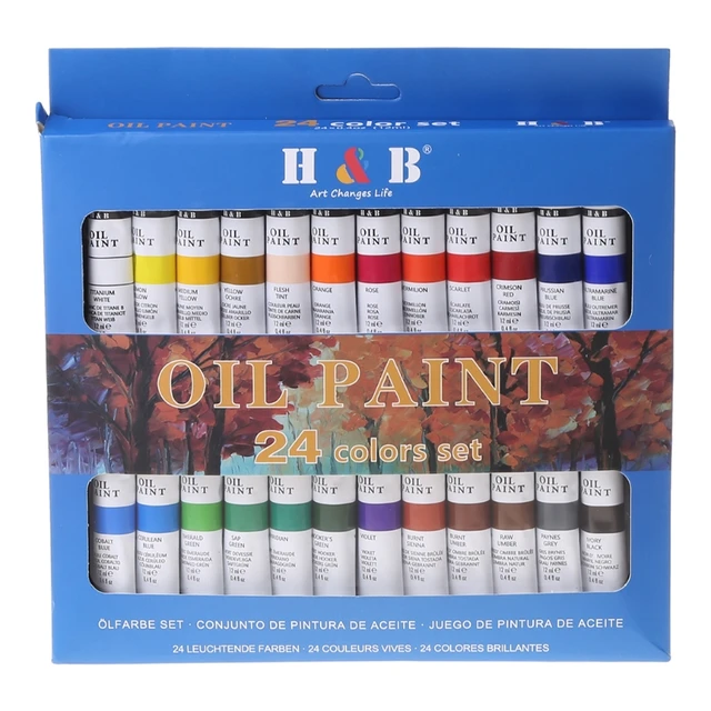 24 Piece Oil Paint Set