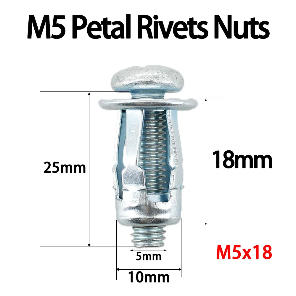M4 M5 M6 M8 Petal Shape Metal Nut Expansion Screw Molly Jack Nuts Jacknut License Plate Fix Panel Clamp Lock Rivet Nut Rivetnut