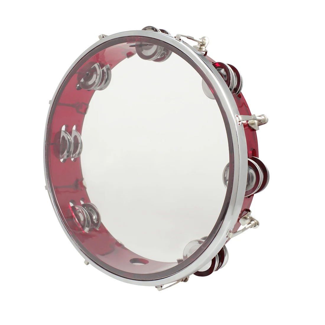 M MBAT Hand Tambourine Stainless Steel Self-Tuning Handbell Drum Musical Educational Toy ABS Metallic Percussion Instrument
