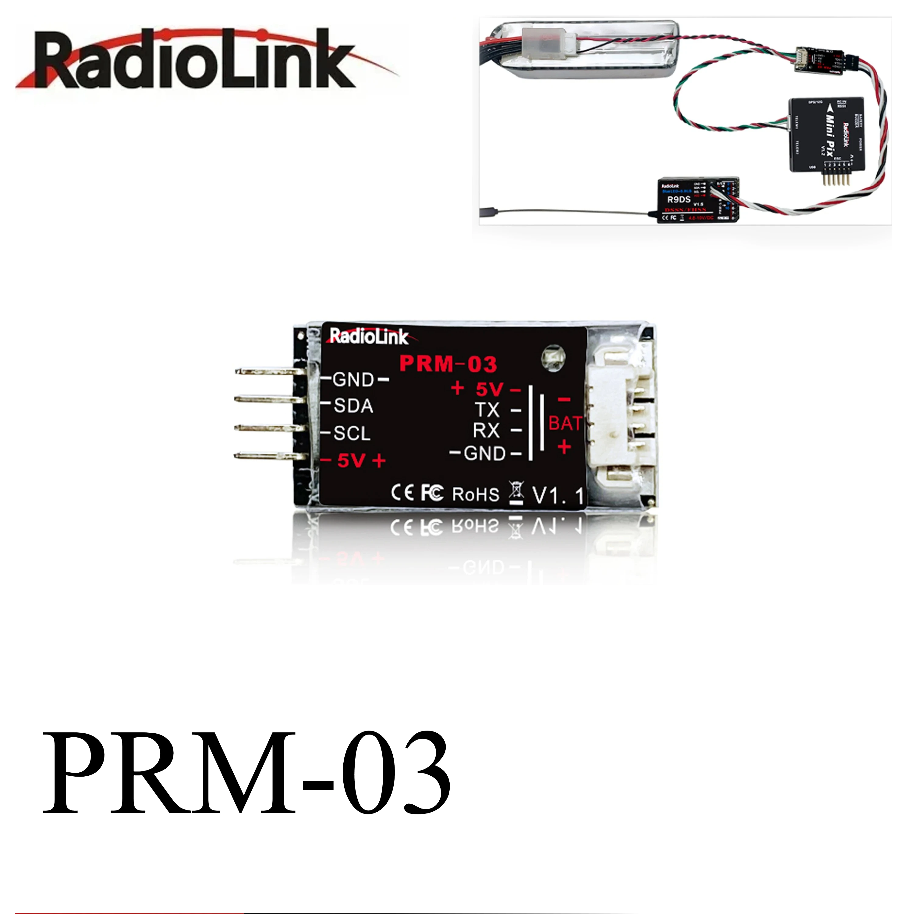 Radiolink PRM-03 Module Télémétrie OSD pour Drone Compatible AT9/AT10