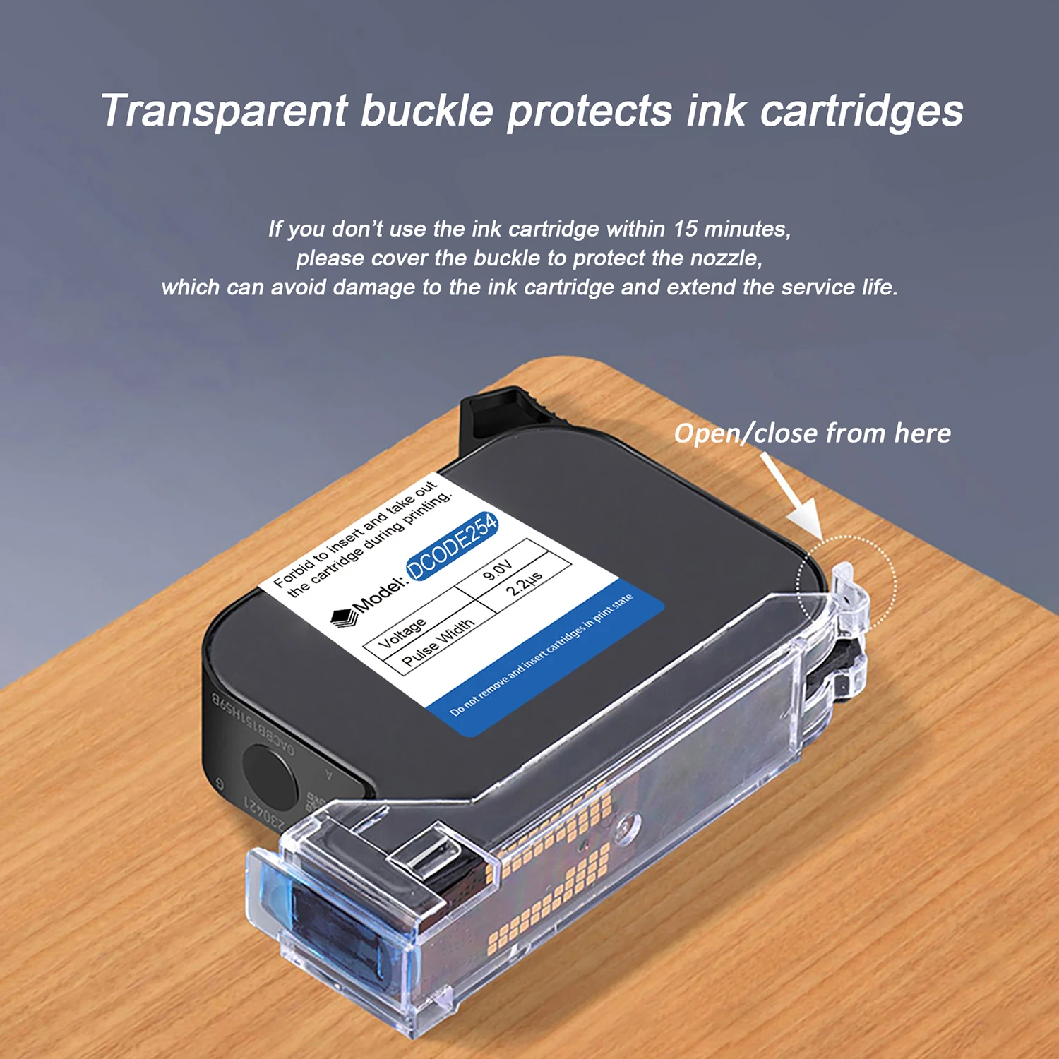 254 Original 25.4mm Handheld Thermal Inkjet Printer Fast Dry Solvent Ink Cartrid