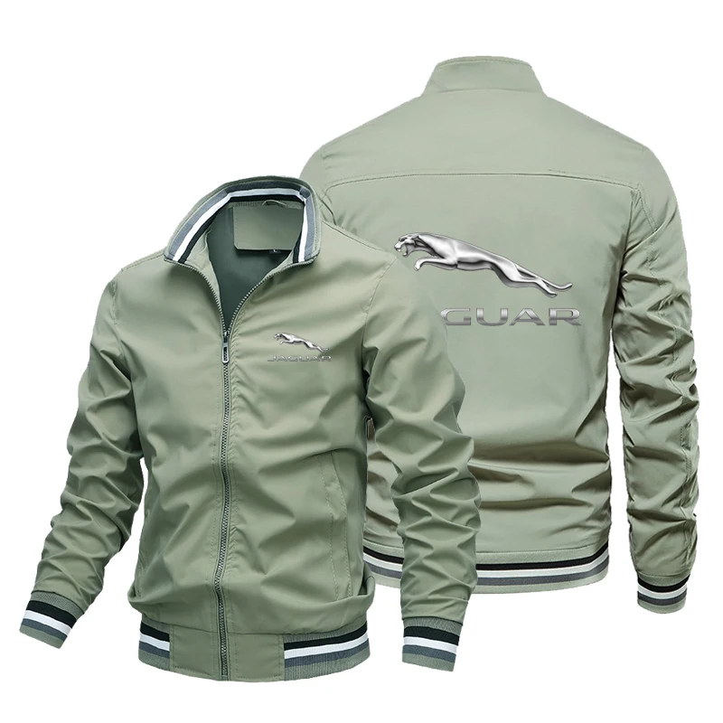 

Men's zippered jacket with Jaguar car logo, comfortable outdoor sports jacket, fashionable and casual hot selling item