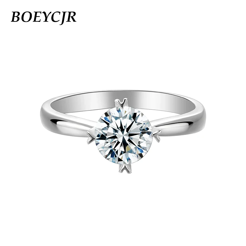 

BOEYCJR 925 Silver Heart 1ct D Color Moissanite VVS Engagement Ring For Women