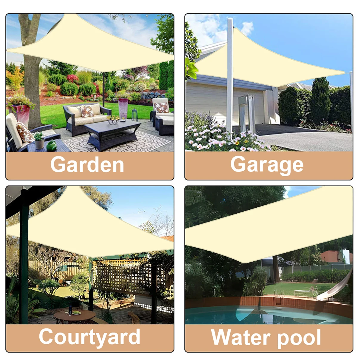 95% UV Blocking Sun Shade Sail for Patio Garden Yard Backyard Camping Pool