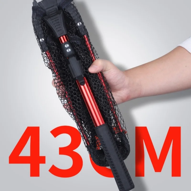 Portable Telescopic Landing Net Folding Fishing Pole Extending Fly Mesh Fishing Net for Fly