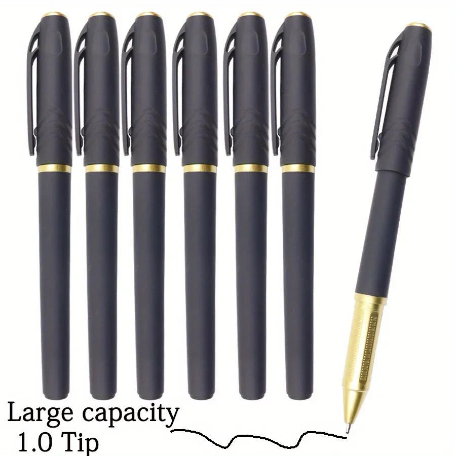 Large-Capacity Black Ink Gel Pen 1.0 Tip Bullet Calligraphy Practice Carbon Black for School Student Business Affairs 2