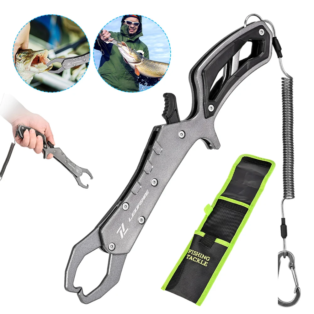 

Aluminum Alloy Fish Control Pliers Fish Lip Clip Floating Catfish Controller Portable Clip Saltwater Fishing Tool Accessories