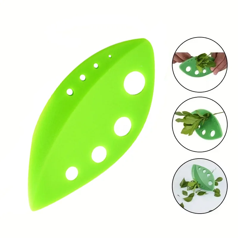 1pc Leaf Peeler, Kitchen Vegetable Leaf Peeler, Kale Beet Kale Thyme Basil Rosemary Plastic Leaf Peeler, Leaf Peeler Tools_voghion.com