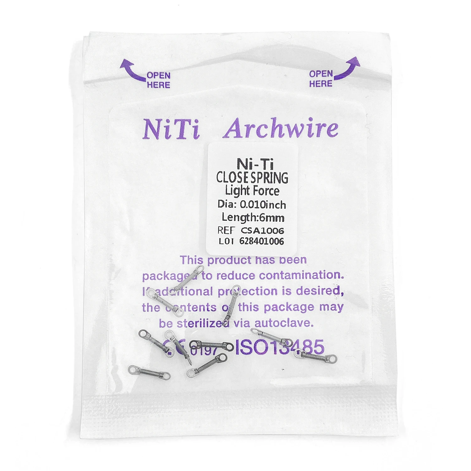 10 Stück/Packung Dental-Kieferorthopädische Geschlossene Niti-Spiralfeder für Vorderzähne mit Großem Zugring 0,010/0,012 Zoll 6/9/12mm ﻿ – Detail 5