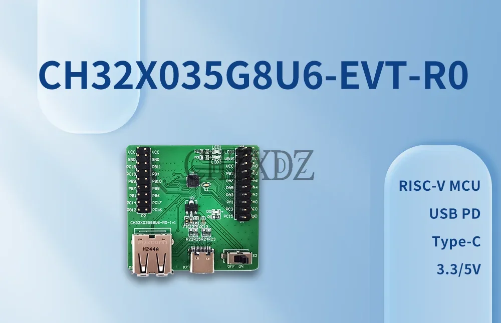 2Pcs/Lot CH32X035 Basic Evaluation Board RISC-V USB PD MCU WCH pcb board pcb board assembly printed circuit board evaluation board