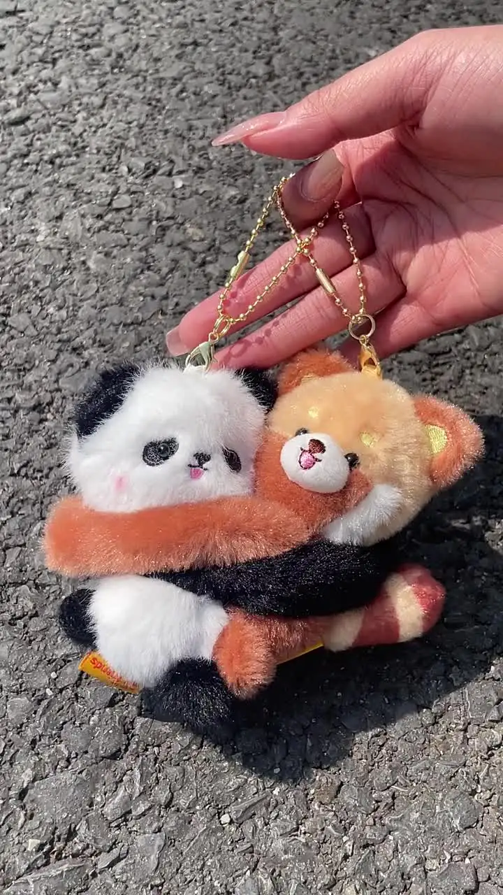 2pcs Kawaii Hug Animal Key Buckle Magnetic Monkey Cartoon Couple