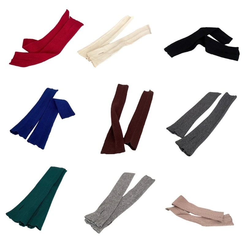 

Knit Arm Warmer Fingerless Gloves Soft & Warm for Typing Driving 18" Long