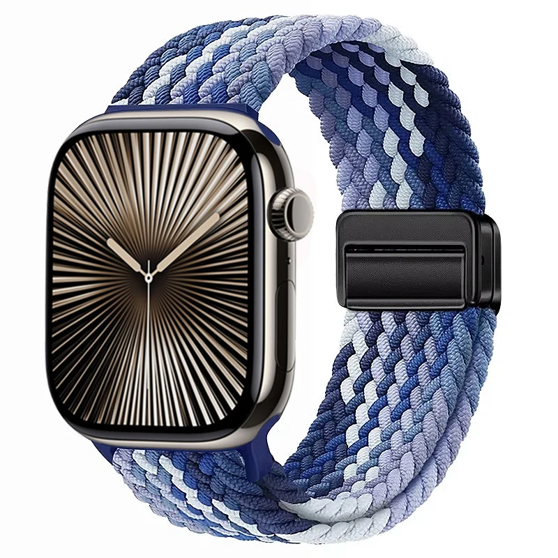 Nylon Braided Magnetic Loop Strap with Metal Accents