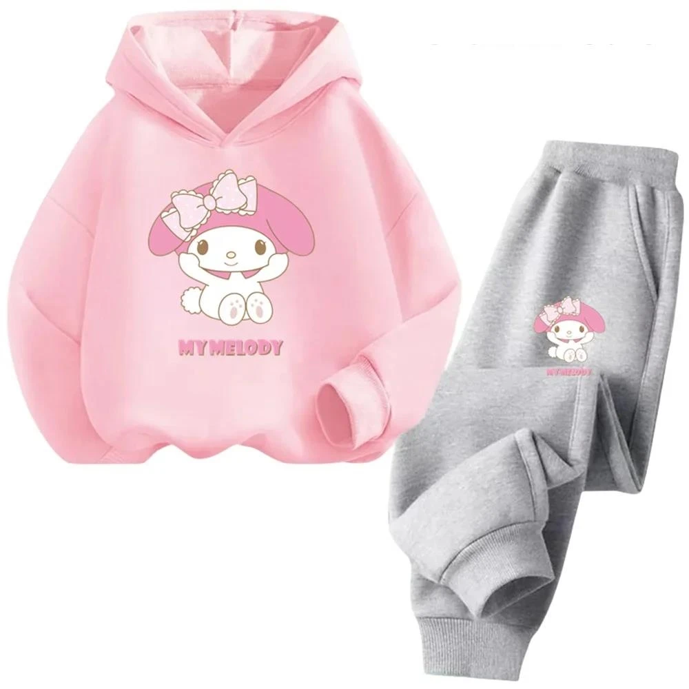 thumbnail image 1 of Conjunto de sudadera con capucha de Sanrio con estampado de dibujos animados de primavera y otoño para niños, ropa para niñas My Melody, 1 of 4